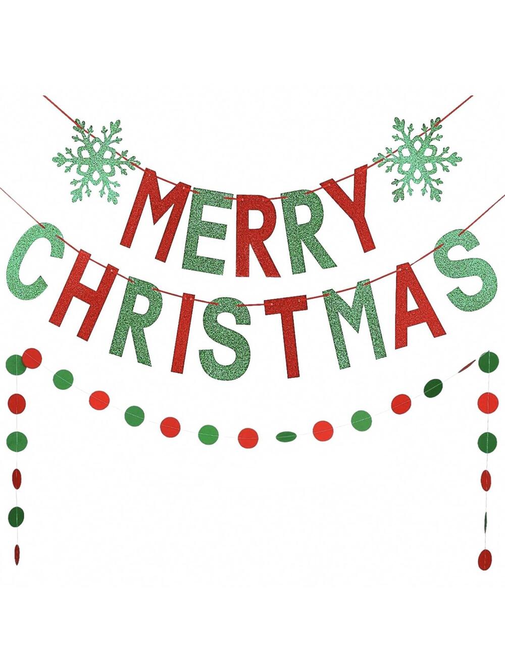 Red and Green Merry Christmas Banner